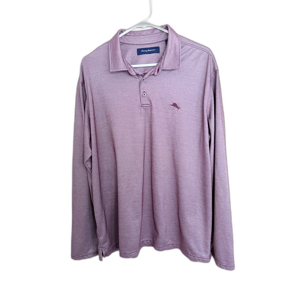 Tommy Bahama Long Sleeve‎ Polo Mens XL Purple Excellent Pima Cotton Marl